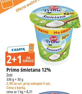 E.Leclerc Zott Primo śmietana 12% oferta