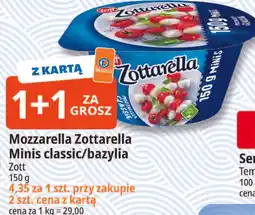 E.Leclerc Mozzarella Zottarella Minis classic/bazylia Zott oferta