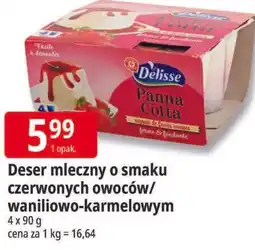 E.Leclerc Delisse Deser mleczny o smaku czerwonych owoców/waniliowo-karmelowym oferta