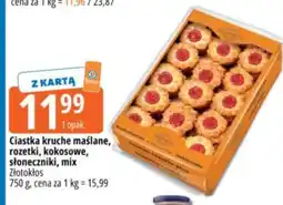 E.Leclerc Ciastka kruche maślane, rozetki, kokosowe, słoneczniki, mix Złotokłos oferta