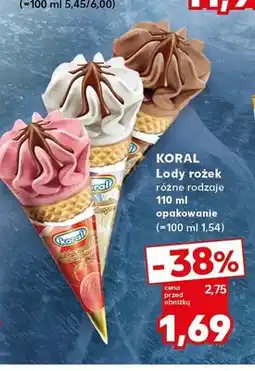 Kaufland Lody rożek Koral śmietankowy oferta