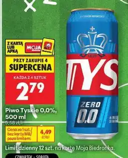 Biedronka Piwo Tyskie 0,0%, 500 ml oferta