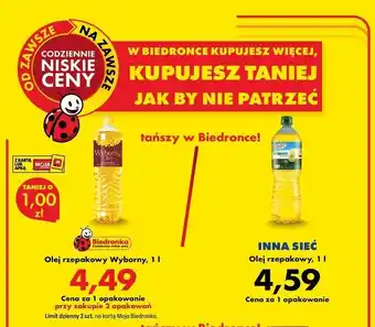 Biedronka Olej rzepakowy wyborny oferta