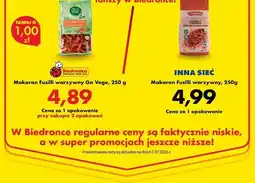 Biedronka Makaron Fusilli warzywny Go Vege oferta