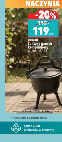 Biedronka Kinghoff Żeliwny garnek kempingowy oferta