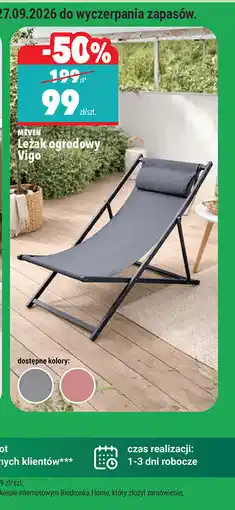 Biedronka MEVEN Leżak ogrodowy Vigo oferta