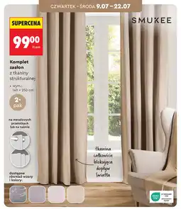 Biedronka Komplet zasłon z tkaniny strukturalnej SMUKEE oferta