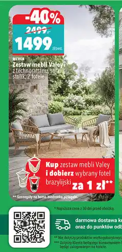Biedronka MEVEN Zestaw mebli Valey oferta