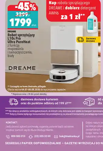 Biedronka DREAME Robot sprzątający L10s Pro Ultra PureHeat oferta