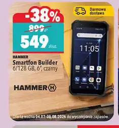 Biedronka HAMMER Smartfon Builder 6/128 GB, 6, czarny oferta