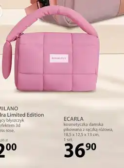 Hebe ECARLA kosmetyczka damska pikowana z rączką różowa oferta