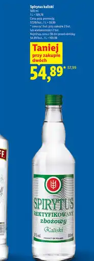 Lidl Spirytus rektyfikowany Kaliski oferta