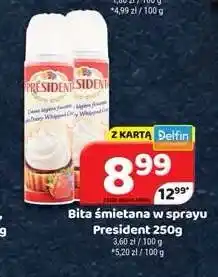 Delfin Bita śmietana w sprayu President oferta