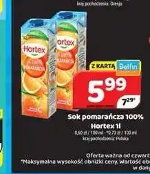 Delfin Sok pomarańczowy 100% Hortex oferta