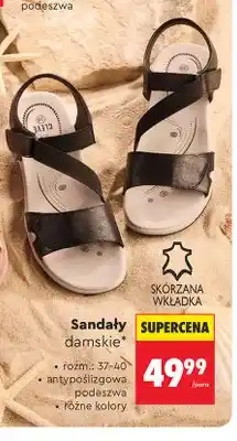 Biedronka Sandały damskie skórzana wkładka Clevé oferta