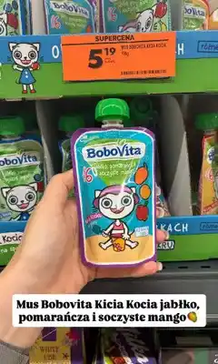 Biedronka Mus BoboVita Kicia Kocia jabłko, pomarańcza i soczyste mango oferta
