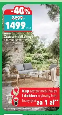 Biedronka Zestaw mebli Meven Valey sofa + stolik + 2 fotele oferta