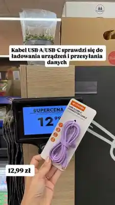 Biedronka Kabel USB-A/USB-C Hykker Neon Soft Touch oferta