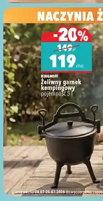 Biedronka Żeliwny garnek kempingowy Kinghoff oferta