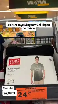 Biedronka T-shirt męski Clevé 2-pak oferta