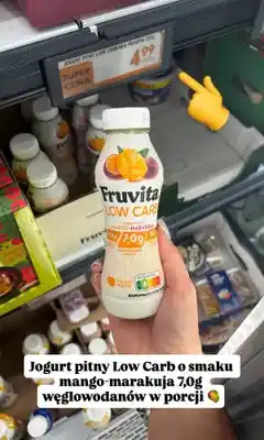 Biedronka Jogurt pitny Fruvita Low Carb mango-marakuja oferta