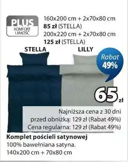 JYSK Komplet pościeli satynowej STELLA / LILLY oferta
