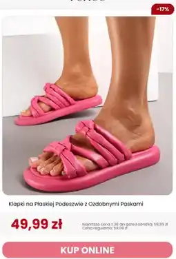 Renee Klapki na płaskiej podeszwie z ozdobnymi paskami Renee oferta