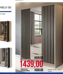 Abra Szafa Nelly 3D kaszmir lustro lamela czarna oferta