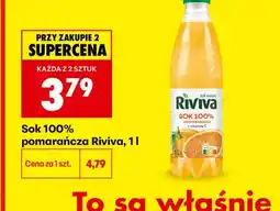 Biedronka Sok 100% pomarańcza Riviva z witaminą C oferta