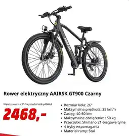 Media Markt Rower elektryczny AAIRSK GT900 Czarny oferta