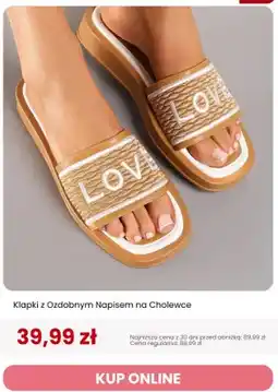 Renee Klapki z ozdobnym napisem na cholewce Renee oferta