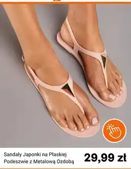 Born2be Sandały japonki Born2be na płaskiej podeszwie z metalową ozdobą oferta