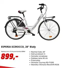 Media Markt Rower Esperia Scirocco 28 biały oferta