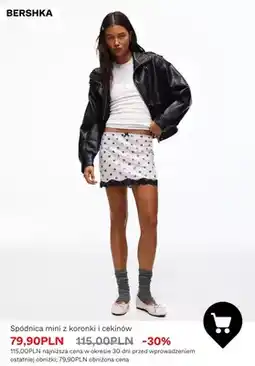 Bershka Spódnica mini z koronki i cekinów Bershka oferta