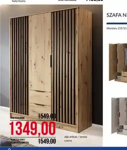 Abra Szafa Nelly 3D dąb artisan lamela czarna oferta