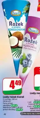 Dino Lody rożek o smaku jagodowym Koral oferta