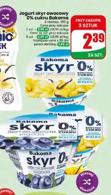 Dino Jogurt skyr owocowy 0% cukru Bakoma jagodowy oferta