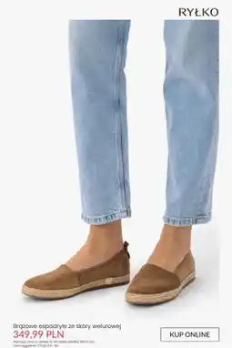 Ryłko Espadryle Ryłko brązowe ze skóry welurowej oferta