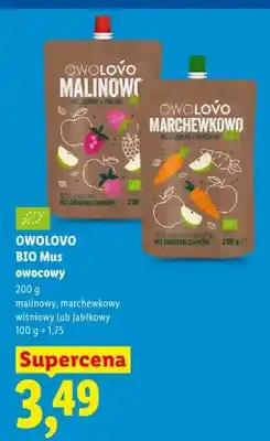 Lidl Mus owocowy Owolovo BIO marchewkowy oferta