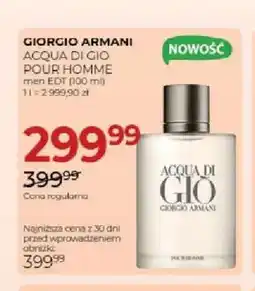 Jawa Drogerie Woda toaletowa Giorgio Armani Acqua Di Gio Pour Homme oferta