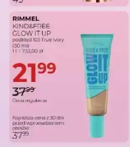 Jawa Drogerie Podkład Rimmel Kind&Free Glow It Up oferta