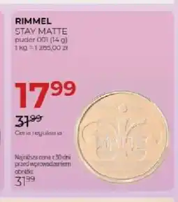 Jawa Drogerie Puder Rimmel Stay Matte oferta