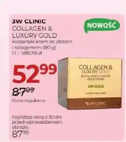 Jawa Drogerie Krem koreański do twarzy ze złotem i kolagenem 3W Clinic Collagen & Luxury Gold oferta