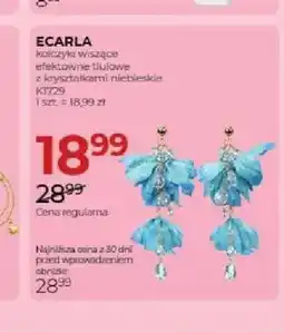 Jawa Drogerie Kolczyki wiszące efektowne tiulowe z kryształkami niebieskie Ecarla oferta