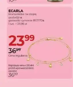 Jawa Drogerie Bransoletka na stopę podwójna gwiazdki cyrkonie Ecarla oferta