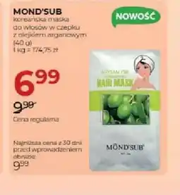 Jawa Drogerie Koreańska maska do włosów w czepku z olejkiem arganowym Mond'Sub oferta