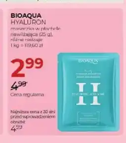 Jawa Drogerie Maseczka w płachcie Bioaqua Hyaluron oferta