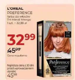 Jawa Drogerie Farba do włosów L'Oreal Preference 7,4 Miedź Mango oferta