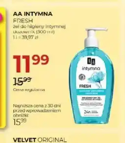 Jawa Drogerie Żel do higieny intymnej AA Intymna Fresh oferta