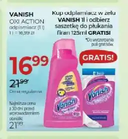 Jawa Drogerie Zestaw odplamiacz Vanish Oxi Action + saszetka do płukania firan gratis oferta
